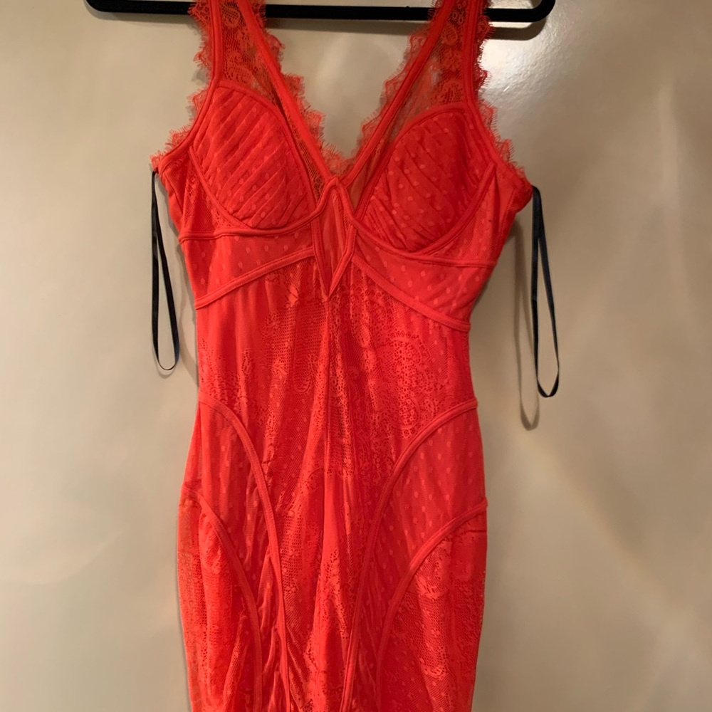 Red mini dress